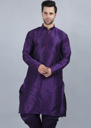 Readymade Purple Kurta For Men