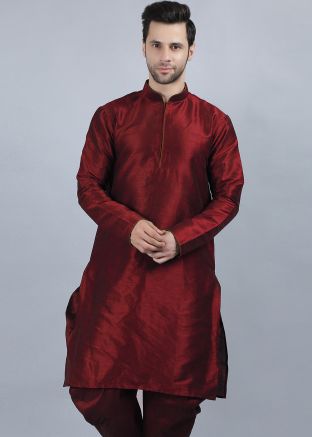 Readymade Mens Kurta In Maroon