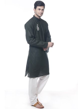 Black Embroidered Kurta Pajama