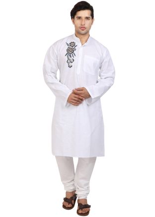 White Cotton Kurta Pajama