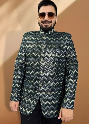 Green Embroidered Bandhgala Jodhpuri Jacket