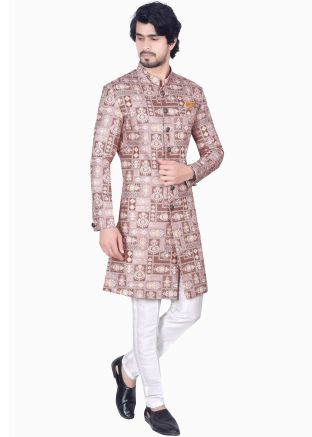Mauve Pink Indo Western Sherwani Set