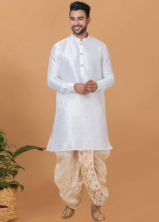 Readymade Mens White Dhoti With Kurta