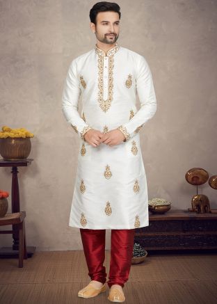 White Embroidered Kurta Pajama