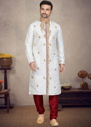 White Embroidered Kurta Pajama
