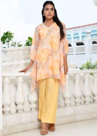Yellow Readymade Georgette Kurta Set