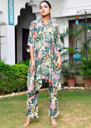 Green Readymade Floral Print Co-ord Set