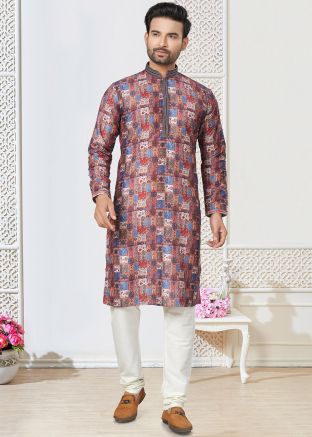 Multicolor Kurta Pajama In Digital Print