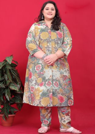 Multicolor Digital Printed Readymade Co-Ord Set