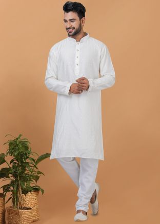 White Cotton Kurta Pajama