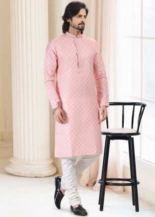 Pink Digital Printed Kurta Pajama