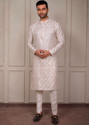 White Embroidered Silk Kurta Pajama