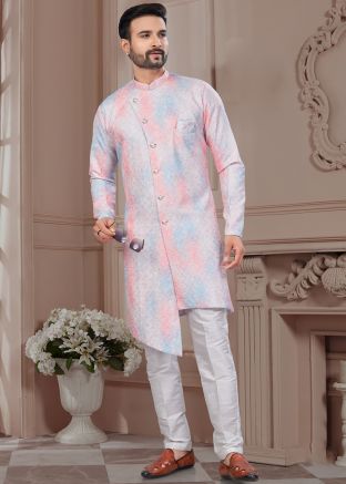 Multicolor Sequins Work Indo Western Sherwani Set