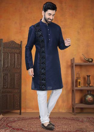 Blue Embroidered Kurta Pajama