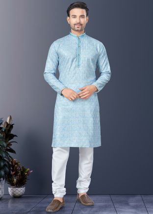 Blue Embroidered Kurta Pajama