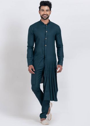 Blue Men Kurta Pajama In Viscose