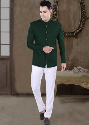 Green Men Bandhgala Jodhpuri Suit