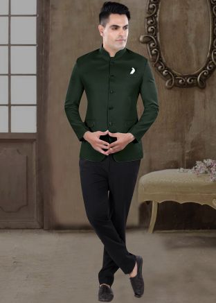 Green Men Bandhgala Jodhpuri Suit