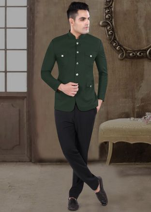 Green Men Bandhgala Jodhpuri Suit