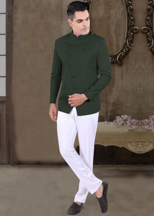 Green Men Bandhgala Jodhpuri Suit
