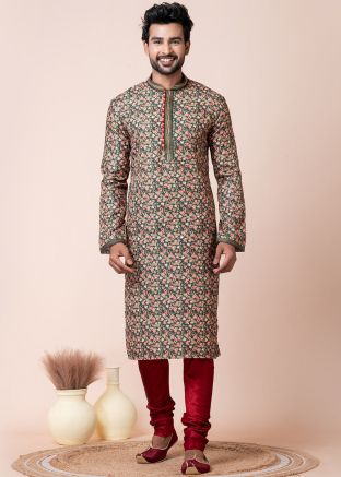 Multicolored Readymade Printed Kurta Pajama