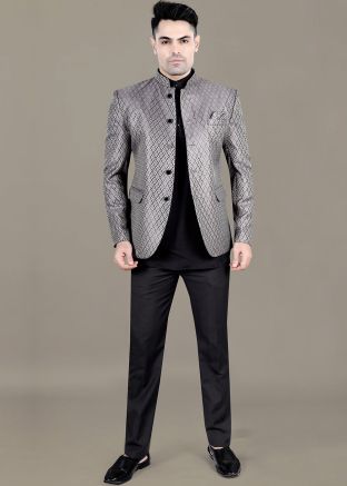 Black Kurta Pajama With Bandhgala Jodhpuri Suit