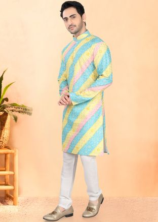 Multicolored Bandej Print Kurta With Pajama