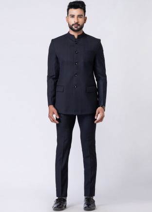 Black Men Readymade Bandhgala Jodhpuri Suit