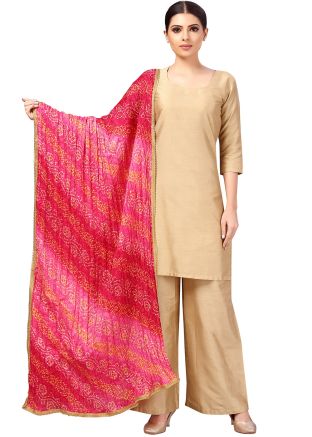 Pink Color Art Silk Printed Dupatta 