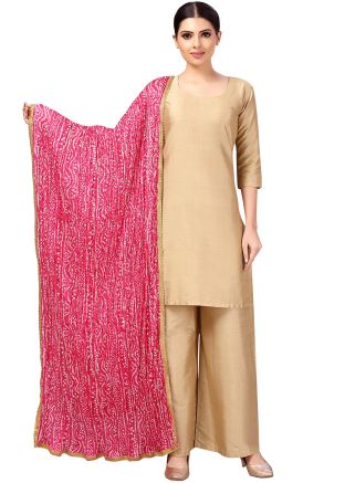 Pink Color Art Silk Printed Dupatta 