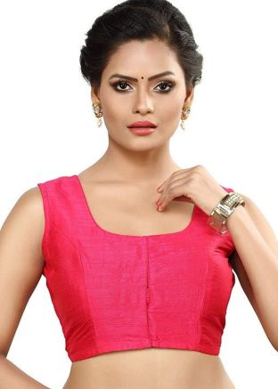 Pink Dupion Silk Readymade Blouse