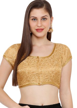 Gold Self Design Saree Blouse