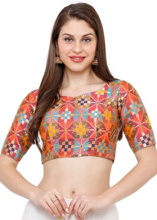Multicolor Woven Saree Blouse