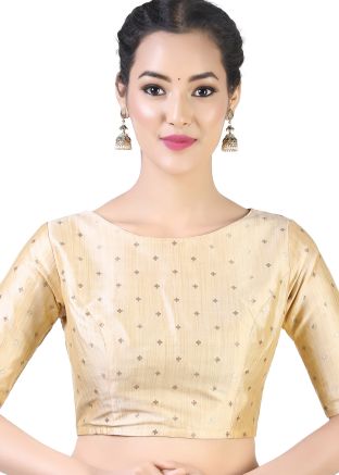 Gold Color Brocade  Saree Blouse
