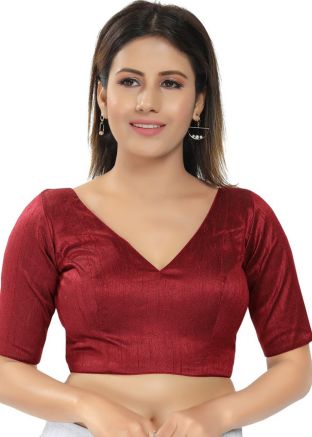 Maroon Color Art Silk Saree Blouse
