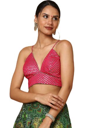 Pink Color Art Silk Saree Blouse 