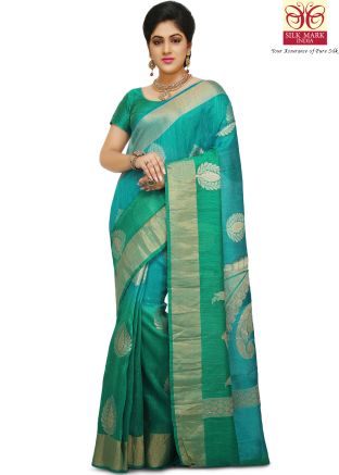 Blue Pure Banarasi Silk Saree with Blouse