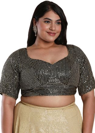 Black Color Silk Saree Blouse 