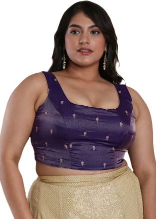 Purple Color Tissue Saree Blouse 