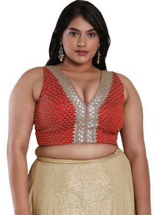 Red Color Silk Saree Blouse 