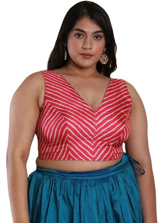 Pink Color Silk Saree Blouse 