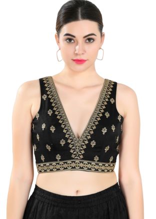 Black Color Art Silk Saree Blouse 