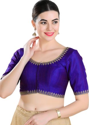 Purple Color Art Silk Saree Blouse 