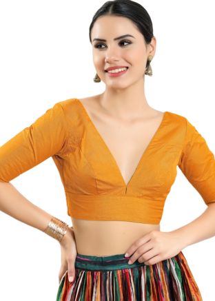 Yellow Color Silk Saree Blouse 