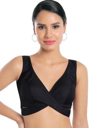 Black Color Silk Saree Blouse 