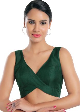 Green Color Silk Saree Blouse 