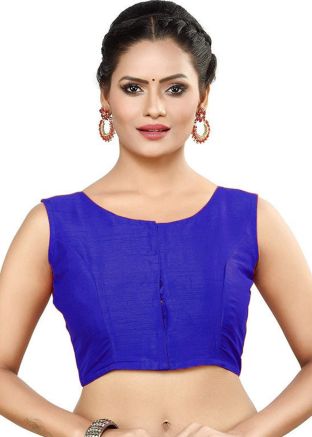 Blue Color Dupion Silk Saree Blouse 