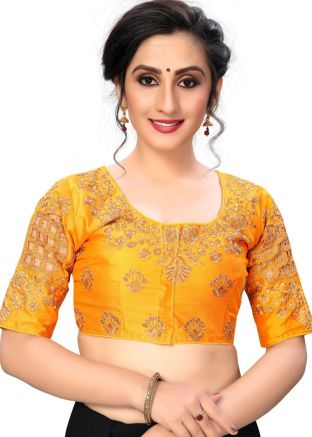 Yellow Color Art Silk Saree Blouse 