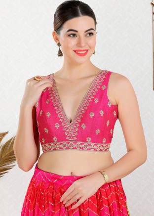 Pink Color Art Silk Saree Blouse 