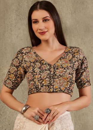 Beige Color Cotton Saree Blouse 